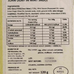 ABC+ Ingredients Brands|Tinned Fish & Seafood^John Dory in Mint Sauce, 120g
