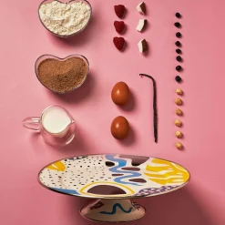 Kapka Enamel Serveware|Tableware Brands^Abstract Enamel Cake Stand, 30cm dia
