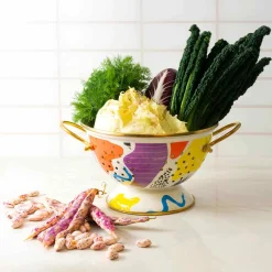 Kapka Enamel Kitchen Tools & Utensils^Abstract Enamel Colander, 22cm