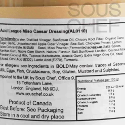 Acid League Ingredients Brands|Oil, Vinegar & Dressings^Miso Caesar Dressing, 300ml