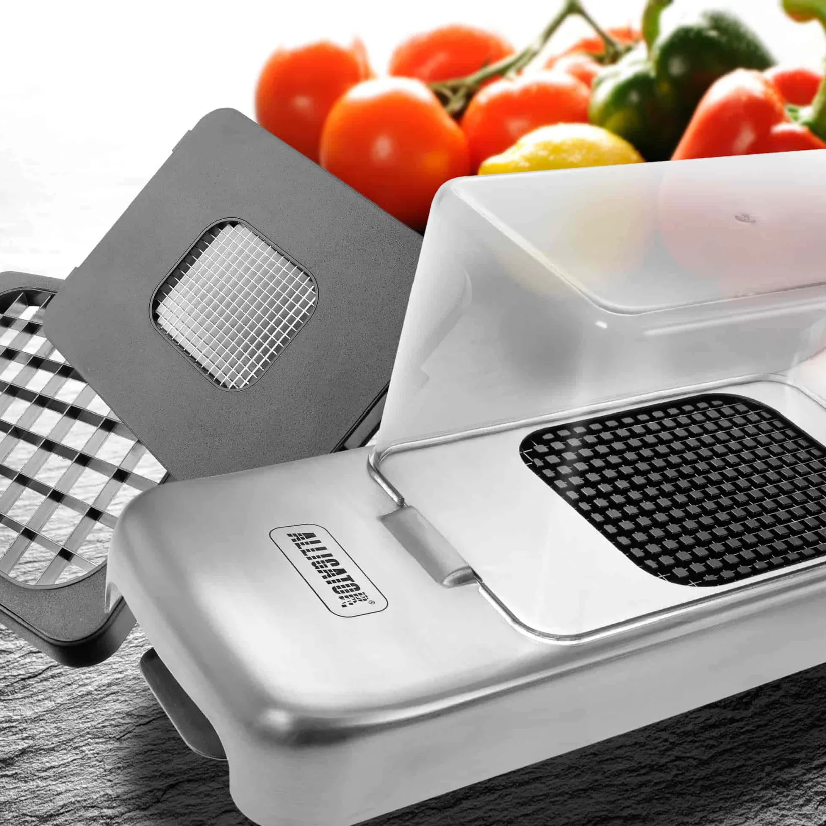 Alligator of Sweden Kitchen Tools & Utensils^Alligator 3-in-1 Stainless Steel Chopper With Collector