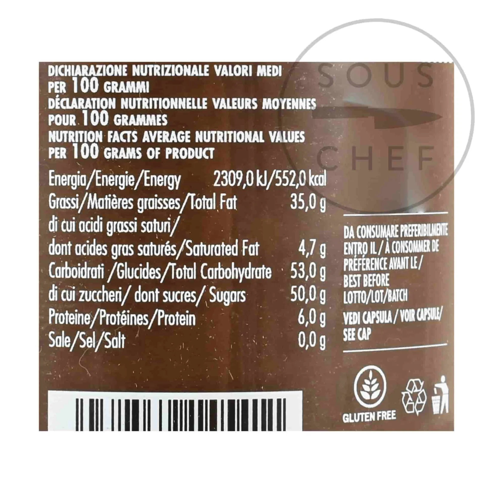 Alpenzu Ingredients Brands|Italian Ingredients^Hazelnut and Cocoa Cream, Palm Oil Free, 250g