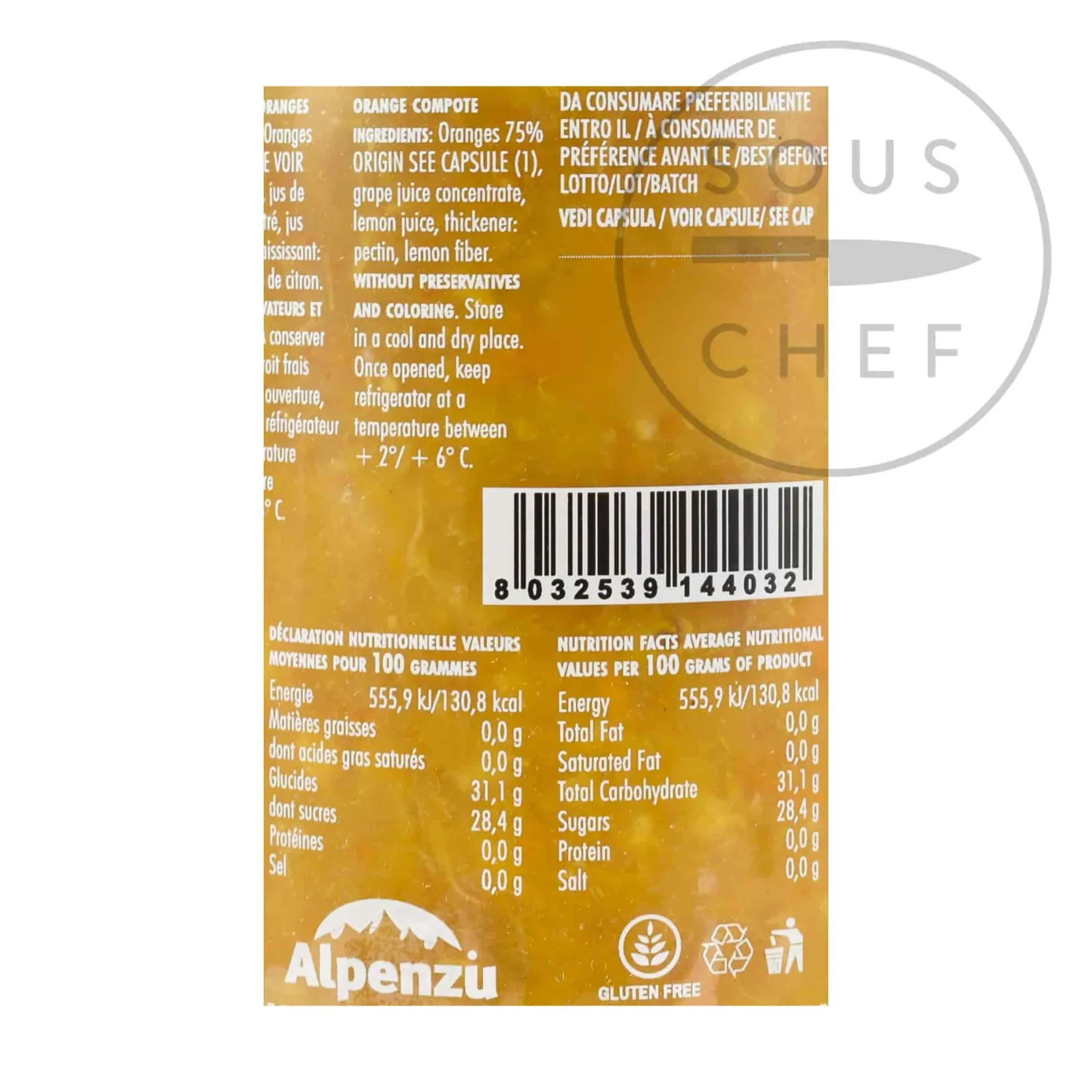 Alpenzu Ingredients Brands|Italian Ingredients^Orange Preserve 100% Fruit Jam, 350g