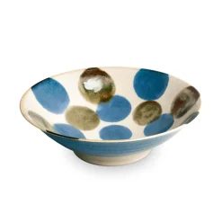 Kiji Stoneware & Ceramics Tableware Brands|Japanese Ingredients^Amatsubu Shallow Bowl, Blue, 24.5cm dia
