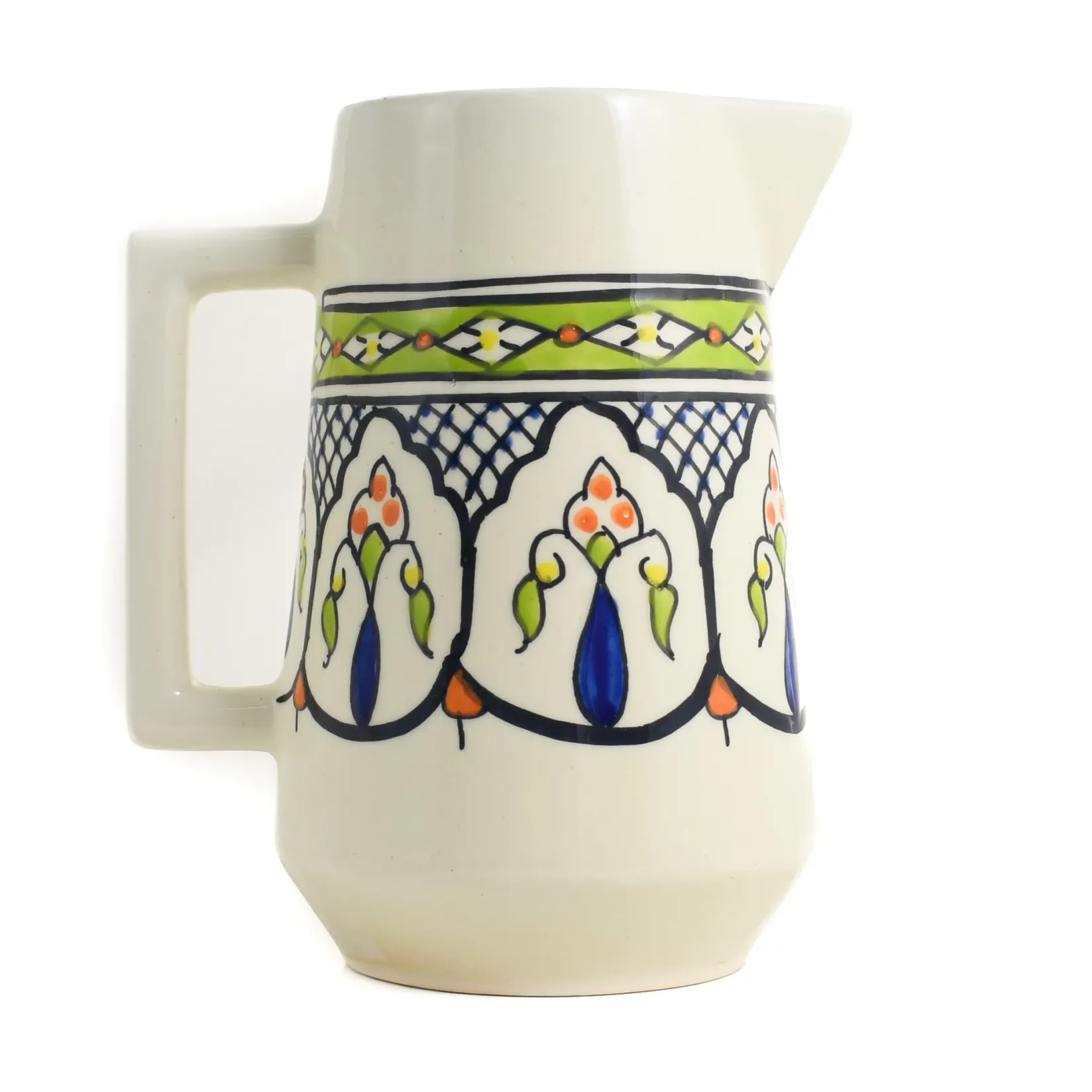 Tunisian Ceramics Tableware Brands|Middle Eastern Ingredients^Azraq Patterned Jug, 18cm