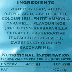 Baldwins Ingredients Brands|Caribbean Ingredients^Sarsaparilla, 1 litre