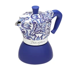 Bialetti Italian Ingredients|Tableware Brands^x Dolce & Gabbana Blue Moka Induction Coffee Maker, 4 Cup