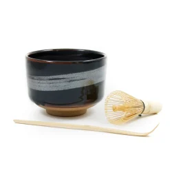 Kiji Stoneware & Ceramics Japanese Ingredients|Japanese Tableware^Black Glaze Matcha Bowl Set