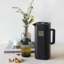 Balvi Tableware Brands^Black Thermos with Thermometer, 1 Litre
