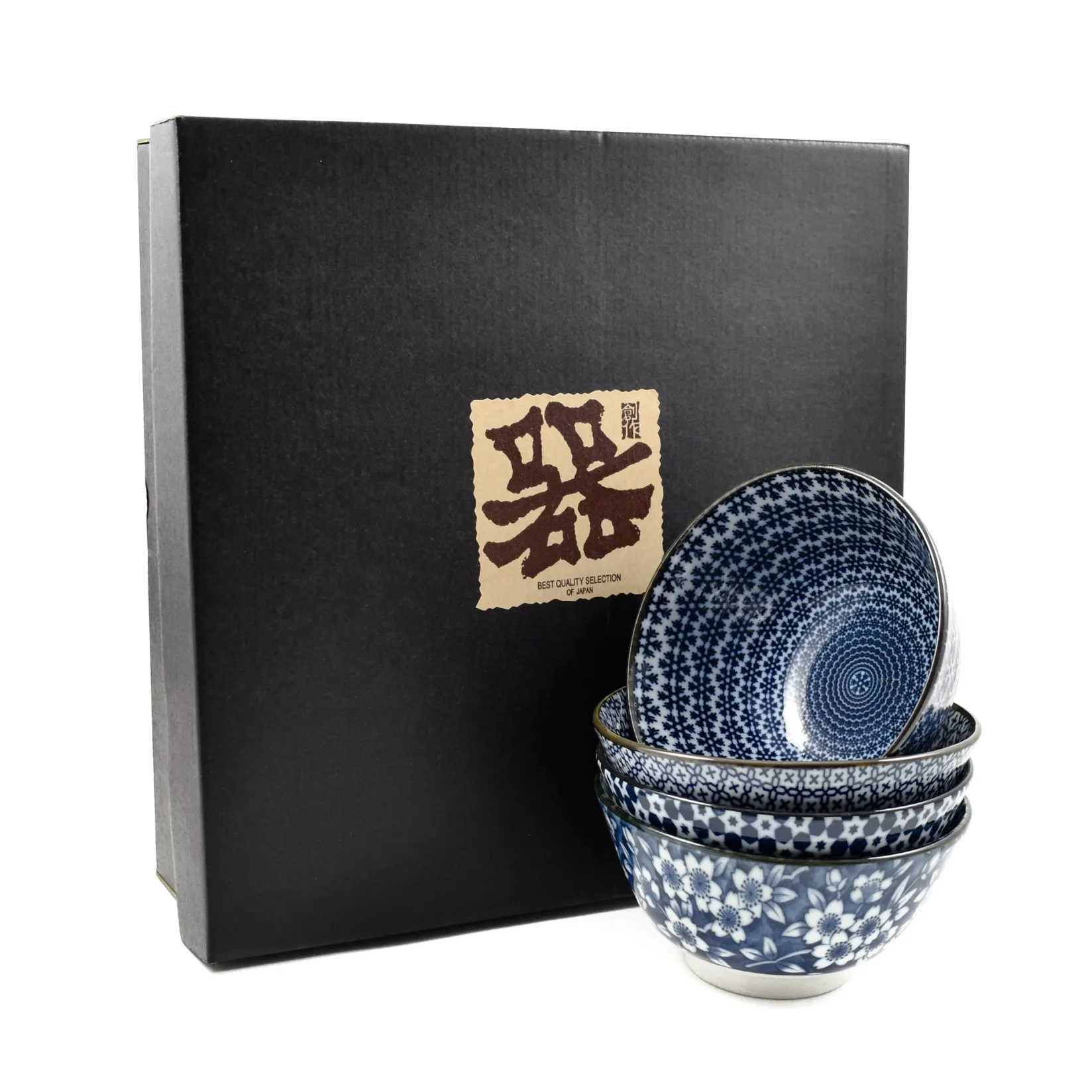 Kiji Stoneware & Ceramics Tableware Brands|Japanese Ingredients^Blue & White Rice Bowl Boxed Gift Set