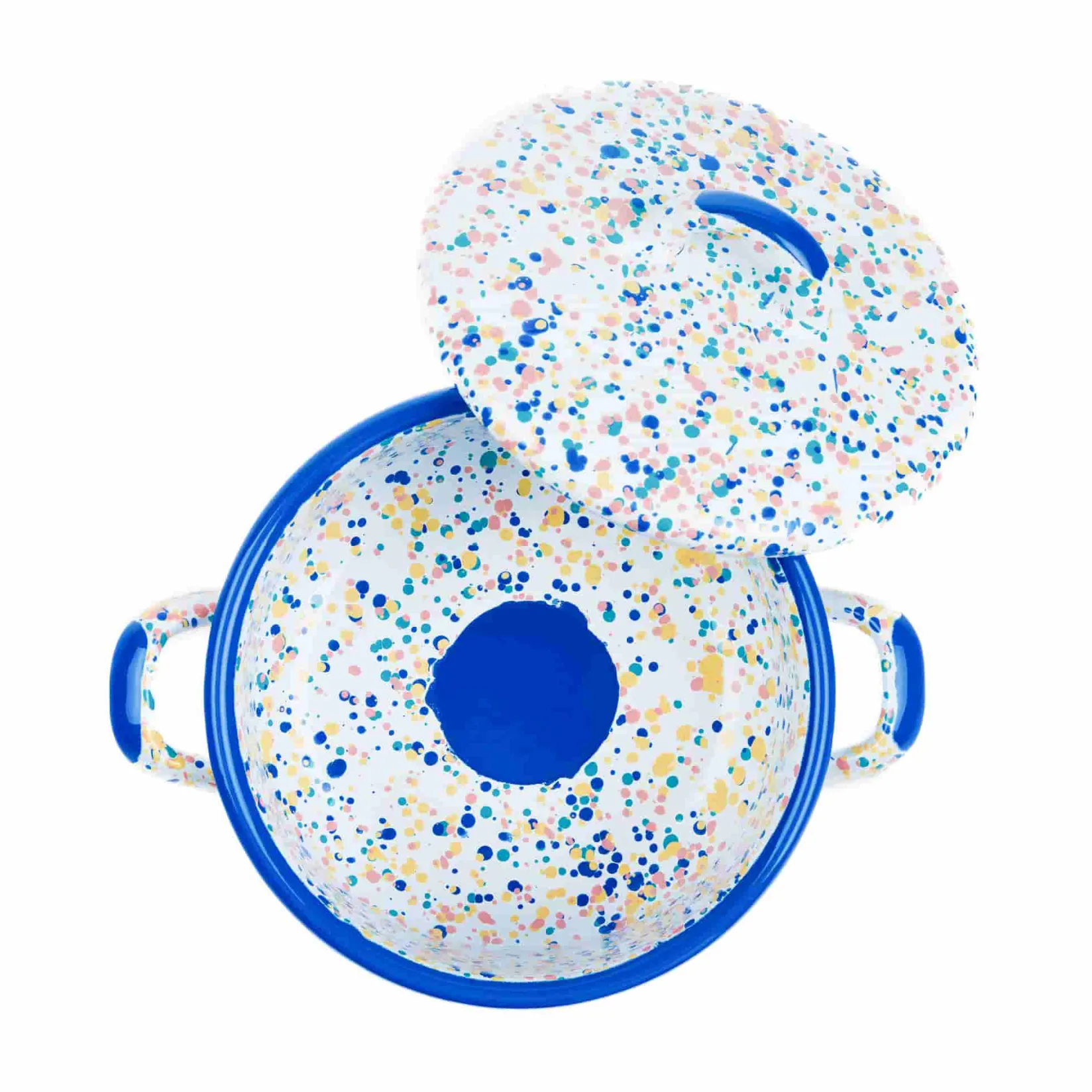 Kapka Enamel Pots & Pans^Blue Dot Enamel Casserole with Lid, 18cm