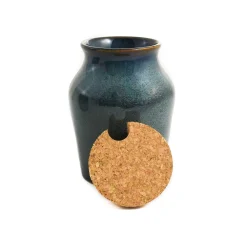 Ceramica Nicola Tableware Brands^Blue Glaze Salt Pot with Cork Lid