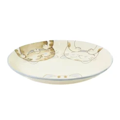 Kiji Stoneware & Ceramics Japanese Ingredients|Plates^Blue Lucky Cat Japanese Side Plate, 19.5cm