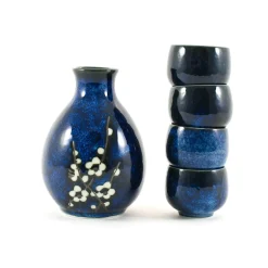 Kiji Stoneware & Ceramics Japanese Ingredients|Japanese Tableware^Blue Sakura Sake Set