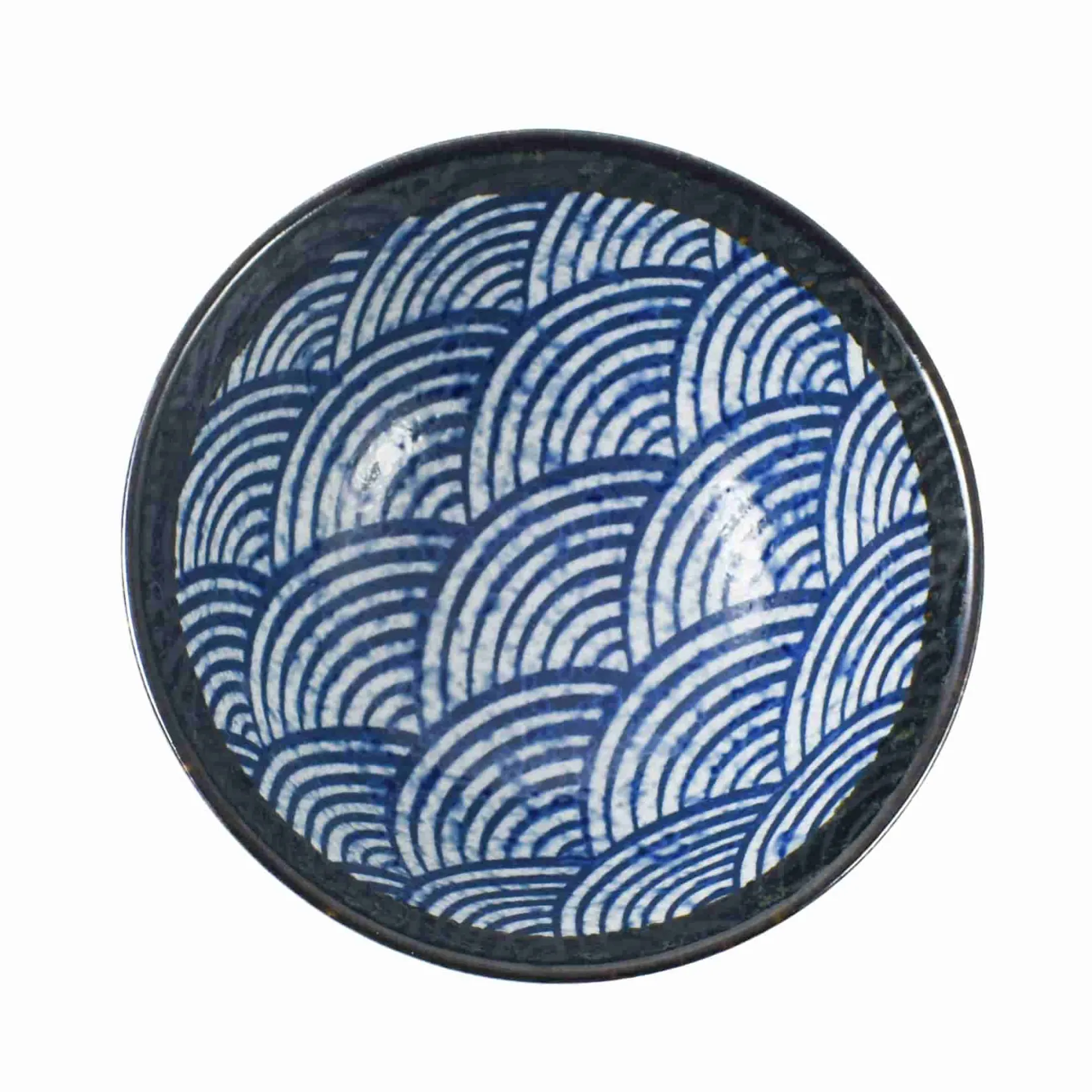 Kiji Stoneware & Ceramics Japanese Ingredients|Japanese Tableware^Blue Wave Large Rice Bowl, 15.5cm