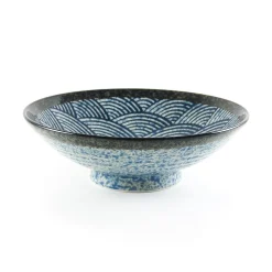 Kiji Stoneware & Ceramics Tableware Brands|Japanese Ingredients^Blue Wave Large Shallow Bowl, 24.3cm