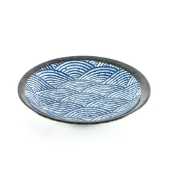 Kiji Stoneware & Ceramics Tableware Brands|Japanese Ingredients^Blue Wave Medium Plate, 22cm