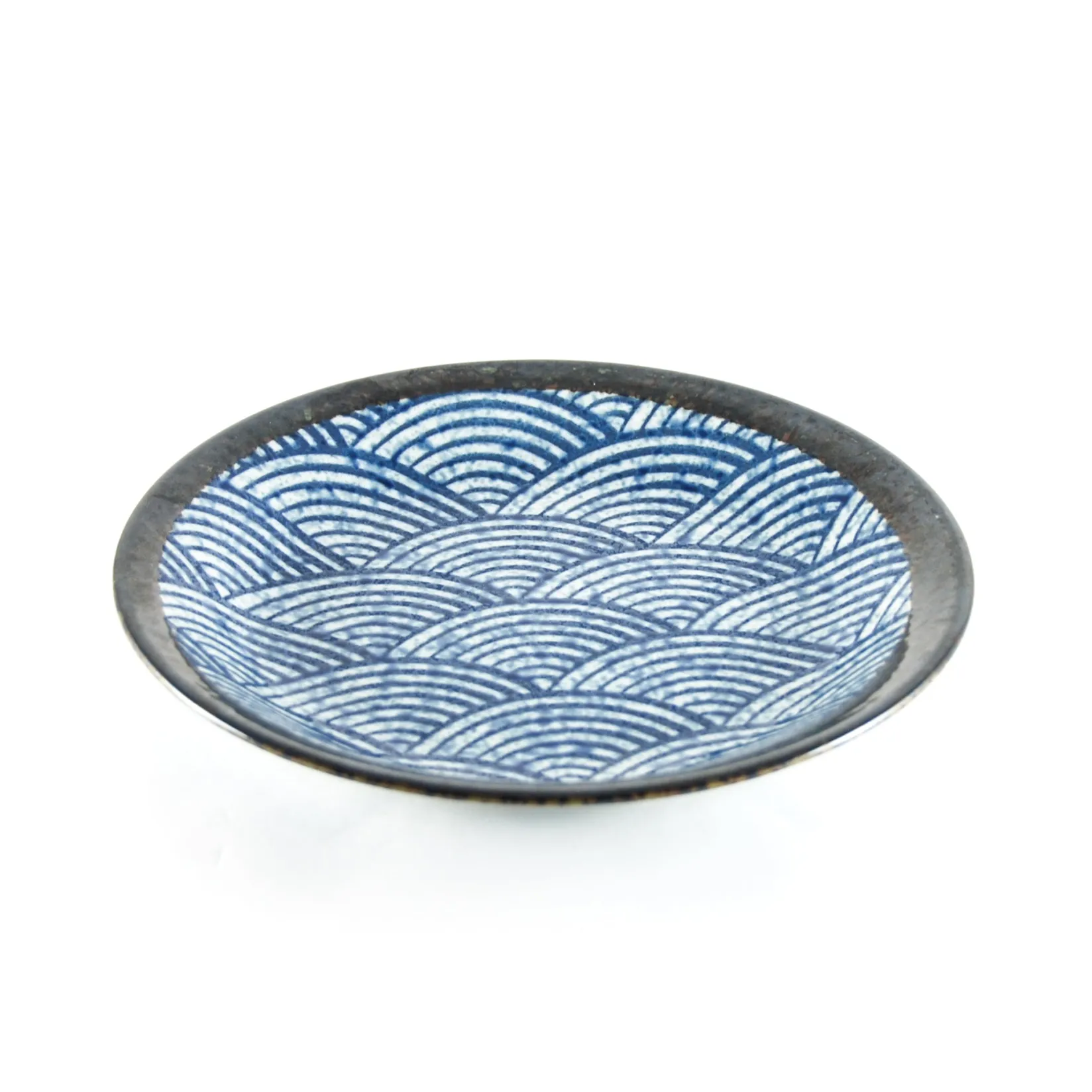 Kiji Stoneware & Ceramics Tableware Brands|Japanese Ingredients^Blue Wave Medium Plate, 22cm