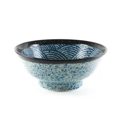Kiji Stoneware & Ceramics Japanese Ingredients|Japanese Tableware^Blue Wave Ramen Bowl, 21cm