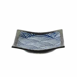 Kiji Stoneware & Ceramics Tableware Brands|Japanese Ingredients^Blue Wave Small Square Plate, 13.5cm