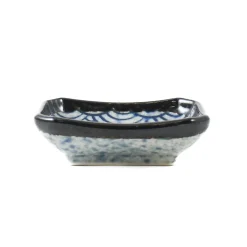 Kiji Stoneware & Ceramics Japanese Ingredients|Japanese Tableware^Blue Wave Soy Sauce Dish, 8.8cm