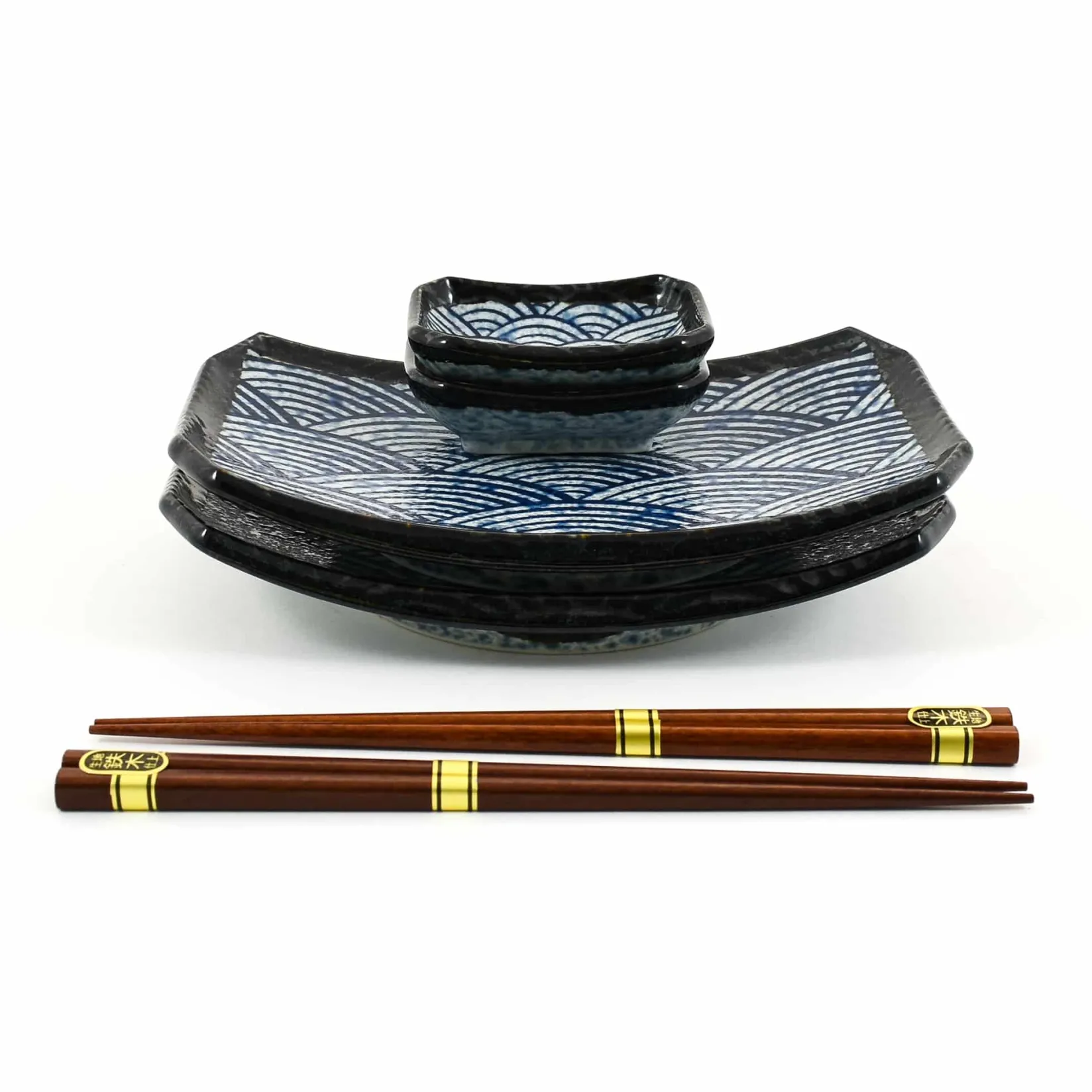 Kiji Stoneware & Ceramics Tableware Brands|Japanese Ingredients^Blue Wave Sushi Serving Set