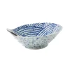 Kiji Stoneware & Ceramics Japanese Ingredients|Japanese Tableware^Blue Wave Tonsui Bowl, 13cm