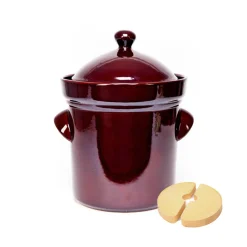 Boleslawiec Pickling, Preserving & Fermenting Jars^Fermenting & Sauerkraut Crock With Weights, 5 litre