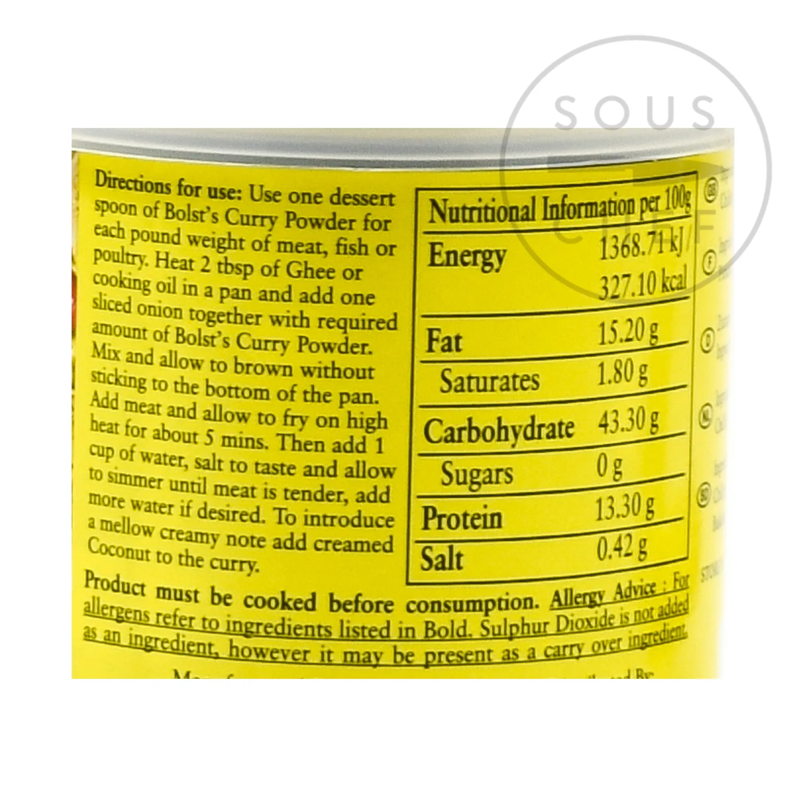 Bolst's Ingredients Brands|Indian Ingredients^Curry Powder Mild, 100g