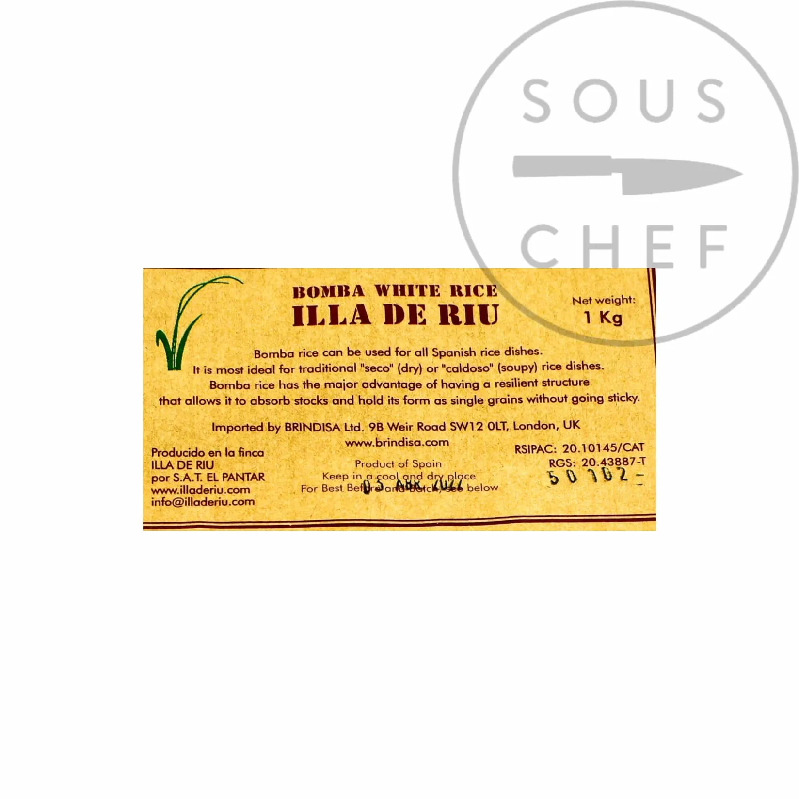 Illa de Riu Ingredients Brands|Spanish Ingredients^Bomba Paella Rice, 1kg