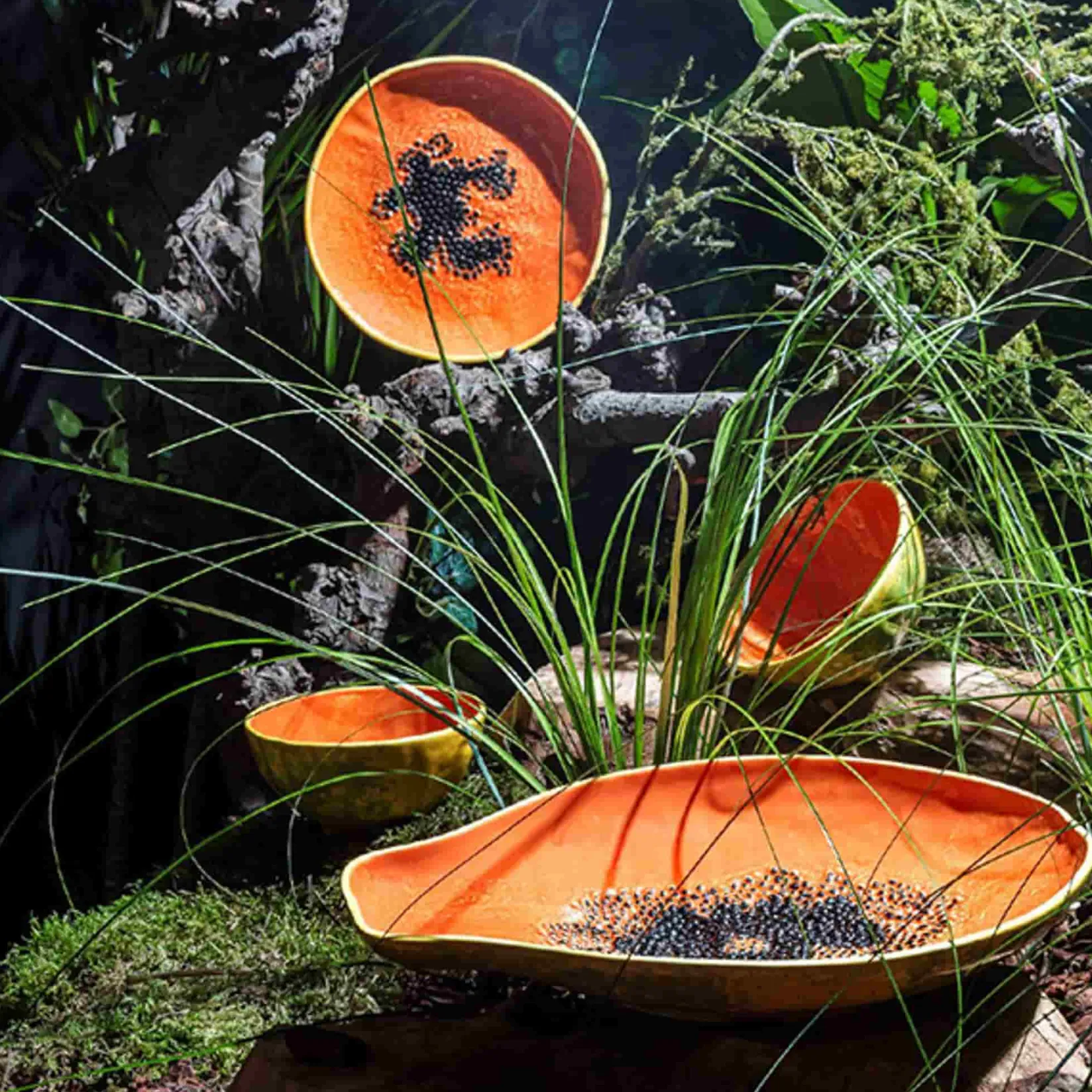 Bordallo Pinheiro Table Setting|Serveware^Tropical Fruits Papaya Serving Platter, 35x23cm