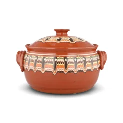 Bulgarian Pottery Baking Supplies & Equipment^Bulgarian Troyan Brown Terracotta Cooking Pot