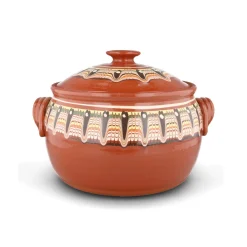 Bulgarian Pottery Baking Supplies & Equipment^Bulgarian Troyan Brown Terracotta Cooking Pot