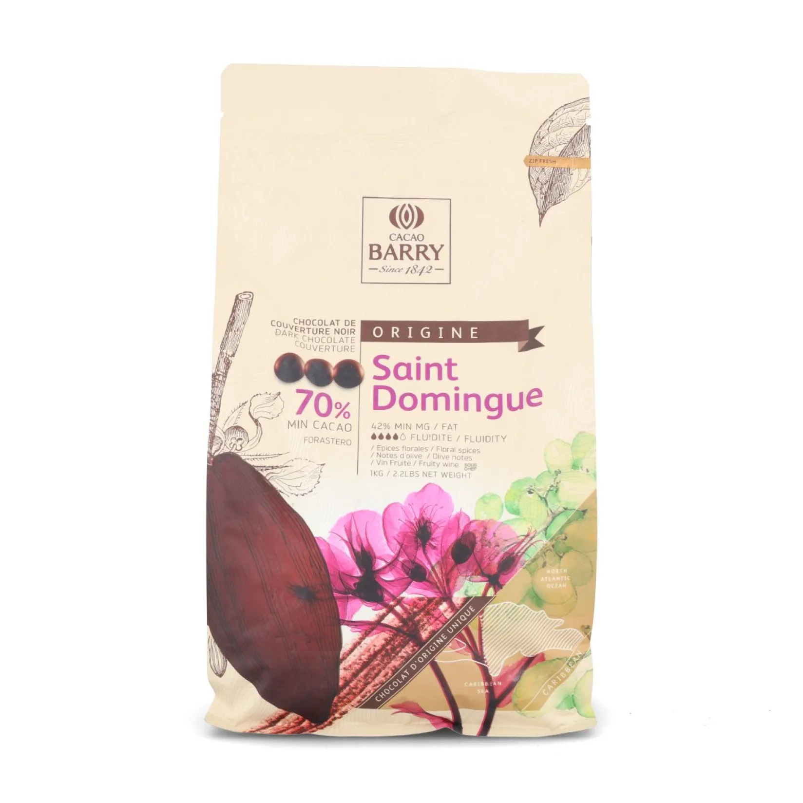 Cacao Barry Ingredients Brands|Chocolate & Sweets^Origin Saint Domingue 70% Dark Chocolate Chips, 1kg