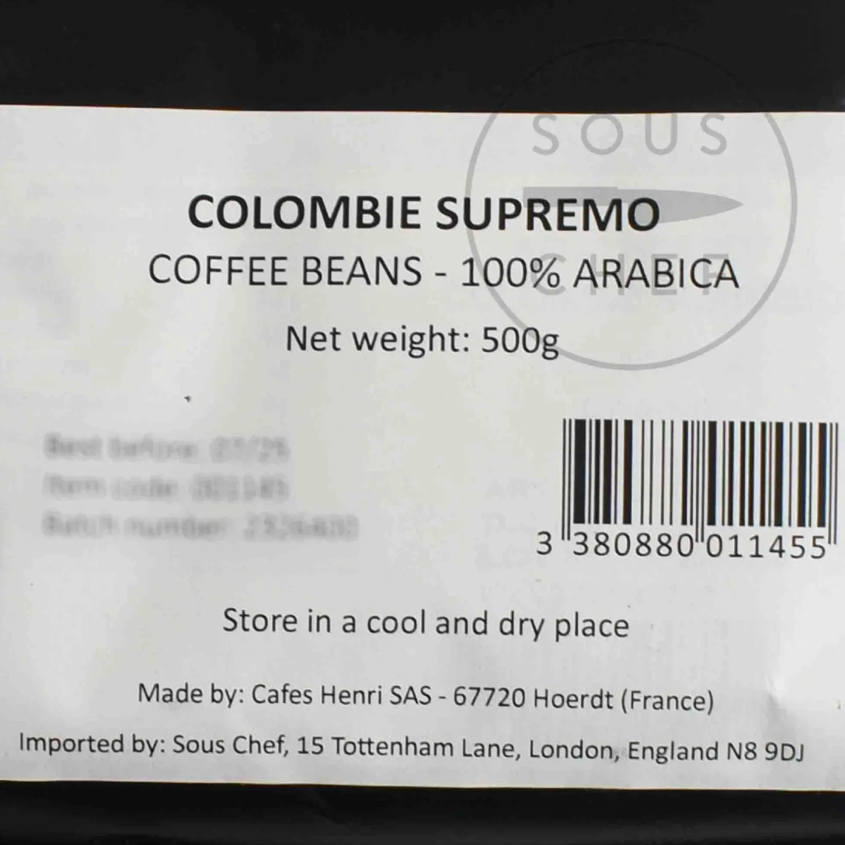Cafes Henri Drinks|Ingredients Brands^Colombia Supremo Whole Coffee Beans, 500g
