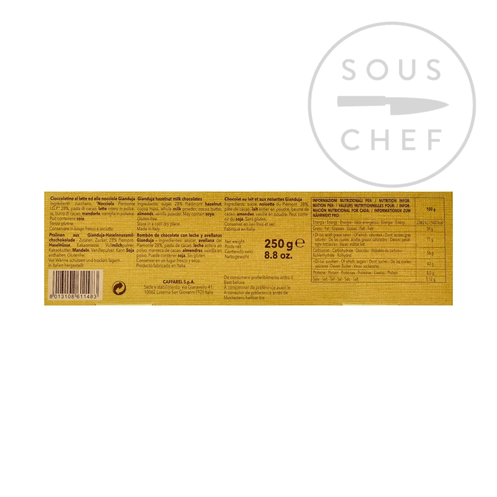 Caffarel Ingredients Brands|Italian Ingredients^Gianduia Pyramid, 250g