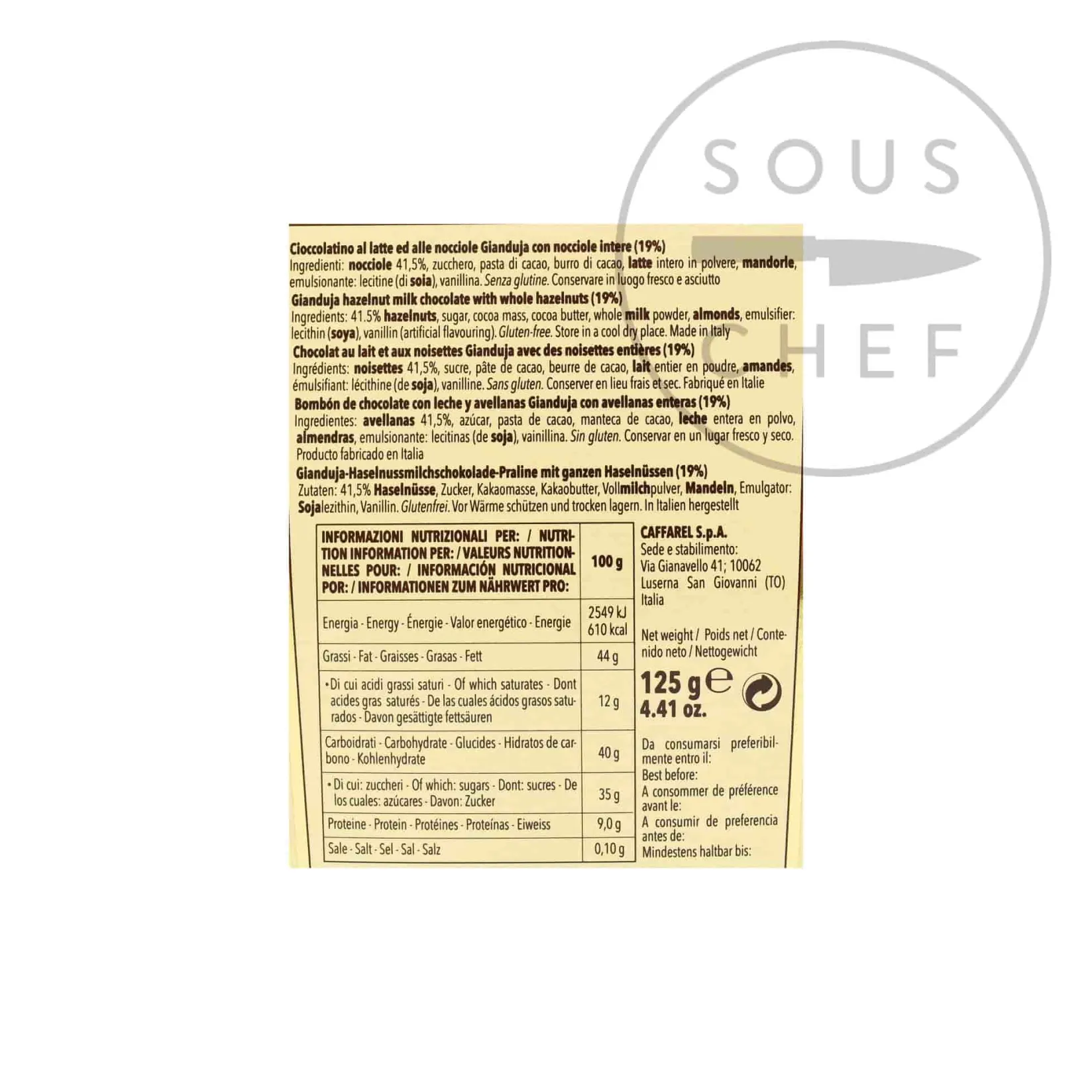 Caffarel Ingredients Brands|Italian Ingredients^Piemonte Ballotin Assorted, 125g