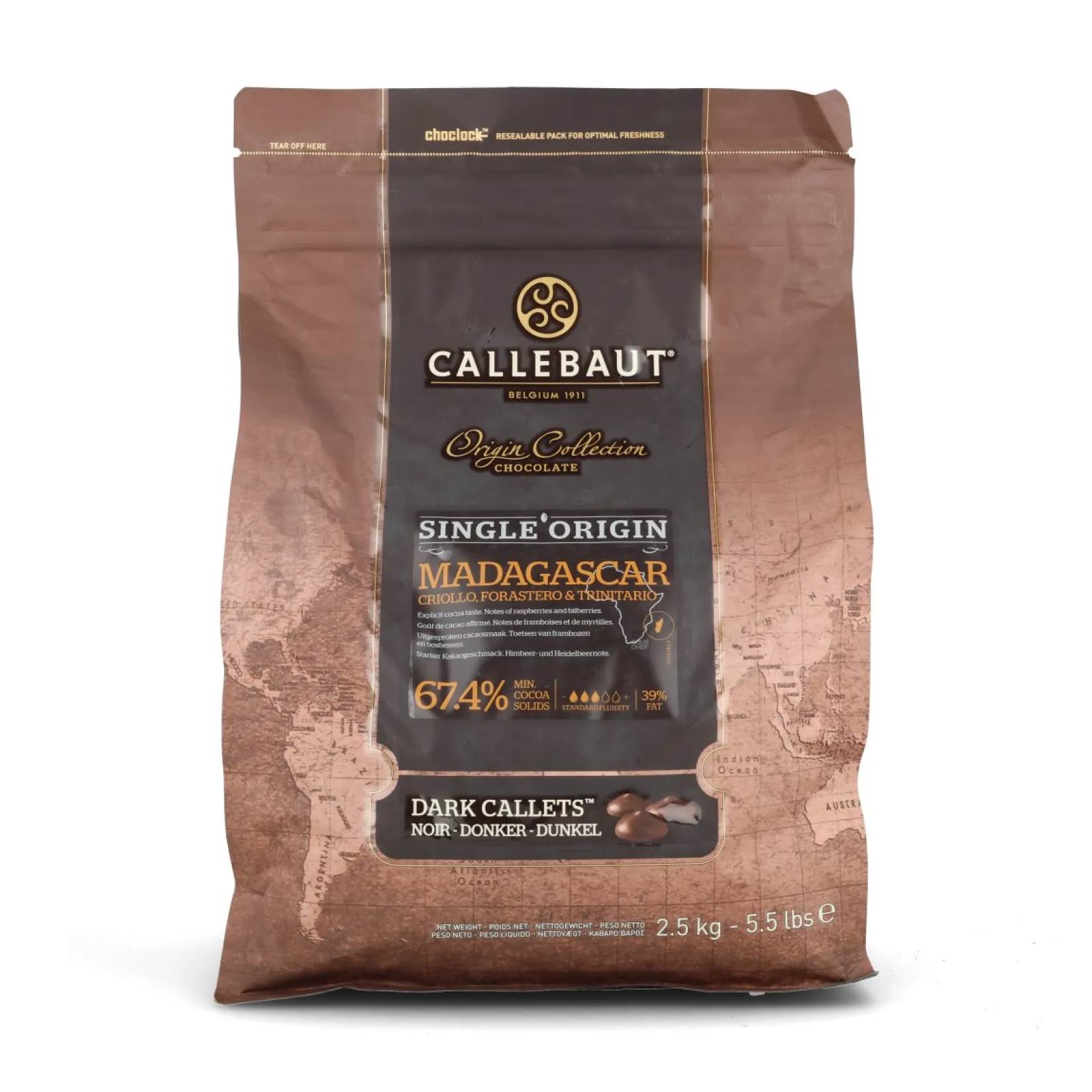 Callebaut Ingredients Brands|Chocolate & Sweets^Origin Madagascar 67.4% Dark Chocolate Chips, 2.5kg