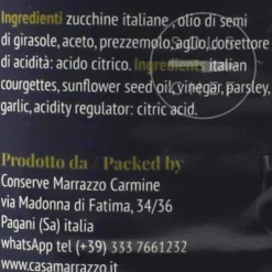 Casa Marrazzo Ingredients Brands|Italian Ingredients^Grilled Courgette in Oil, 750g