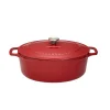 Chasseur Pots & Pans^Red Cast Iron Oval Dutch Oven, 29cm