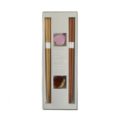 Kawai Co. Ltd Japanese Ingredients|Cutlery^Chestnut & Peach Wood Chopstick Gift Set with Rests, 18cm