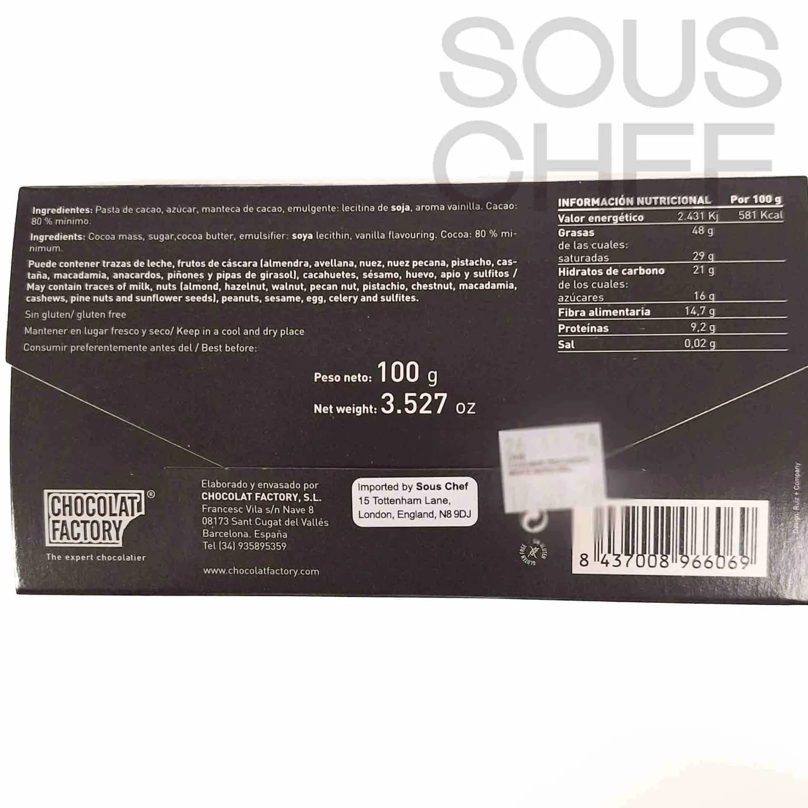 Chocolat Factory Ingredients Brands|Chocolate & Sweets^80% Dark Chocolate Bar, 100g