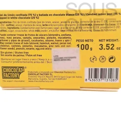 Chocolat Factory Ingredients Brands|Chocolate & Sweets^White Chocolate Covered Lemon Peel, 110g