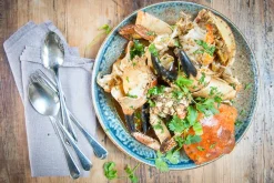 Kiji Stoneware & Ceramics Tableware Brands|Japanese Ingredients^Chouseki Blue Gold Plate, 28.5cm dia x 3.5cm