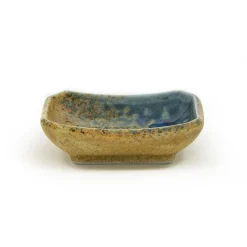 Kiji Stoneware & Ceramics Tableware Brands|Japanese Ingredients^Chouseki Blue Gold Sauce Dish, 9cm x 6.5cm x 2.5cm high