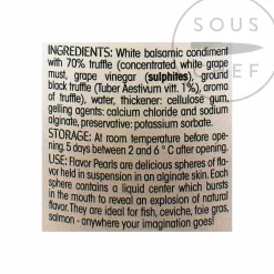 Christine Le Tennier Ingredients Brands|French Ingredients^White Balsamic and Black Truffle Flavor Pearls