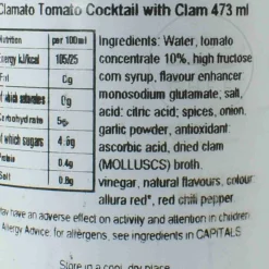Clamato American Ingredients|Drinks^Tomato Cocktail Glass Bottle