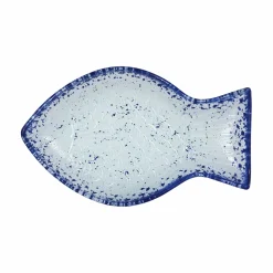 Turkish Tableware Tableware Brands^Cobalt Blue Rim Glass Fish Serving Dish, 20x12.5cm