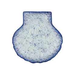 Turkish Tableware Tableware Brands^Cobalt Blue Rim Glass Scallop Serving Platter, 25cm