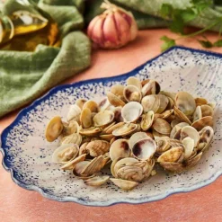 Turkish Tableware Tableware Brands^Cobalt Blue Rim Glass Scallop Serving Platter, 25cm